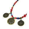 Necklace &quot;Sunflower 2&quot; Coral, lapis lazuli