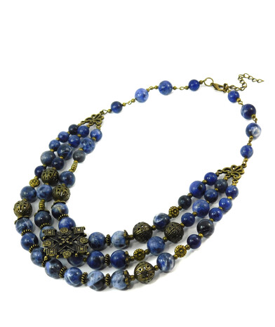 Necklace "Jeans", Sodalite