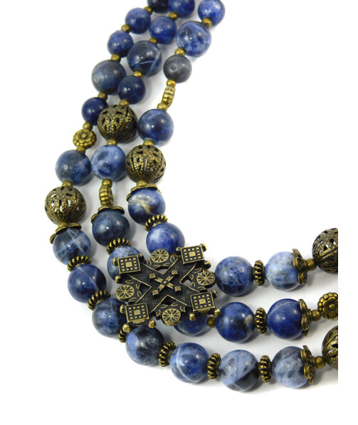 Necklace "Jeans", Sodalite