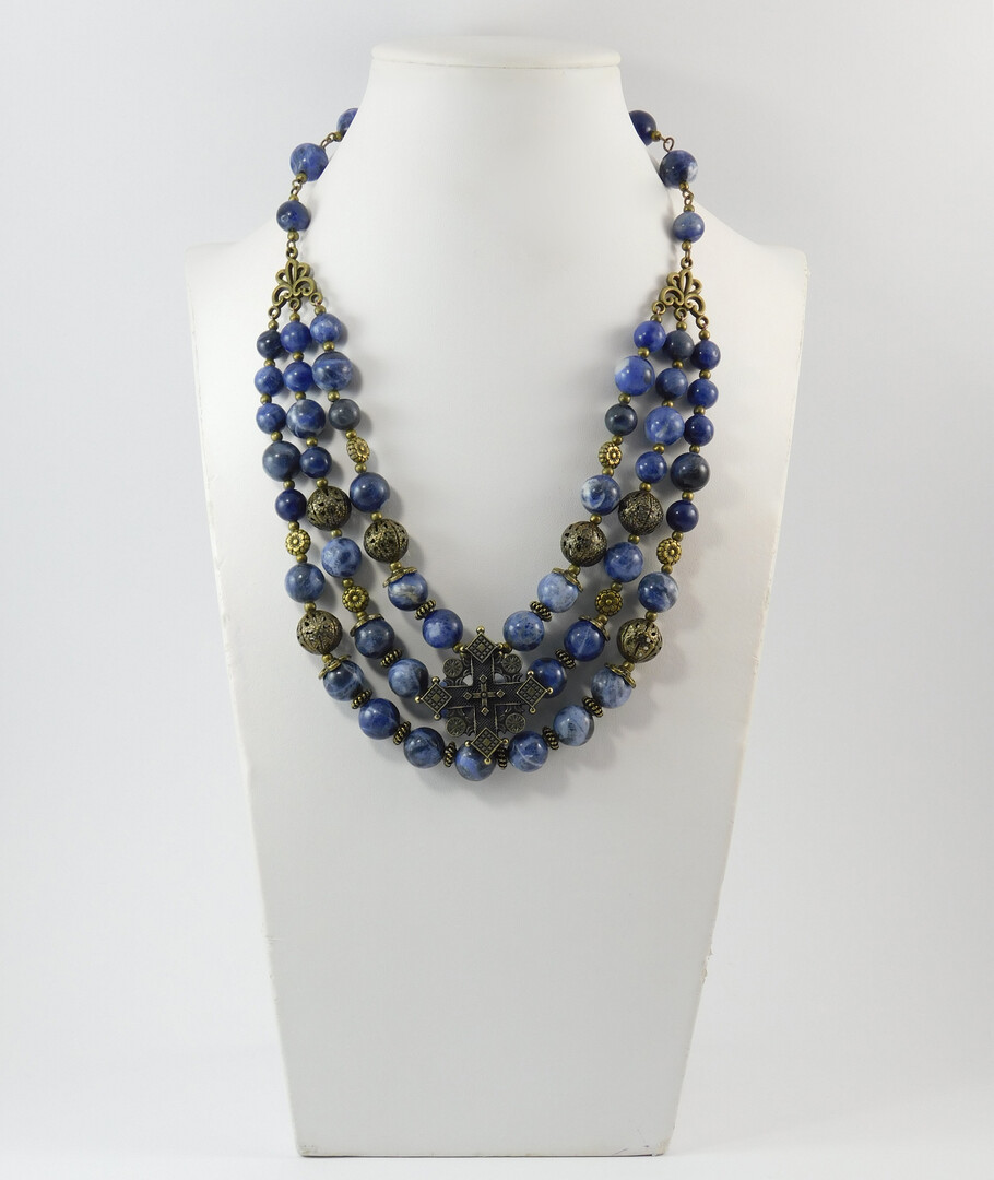 Necklace "Jeans", Sodalite