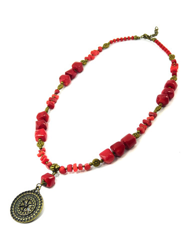 Necklace "Obelisk" Coral