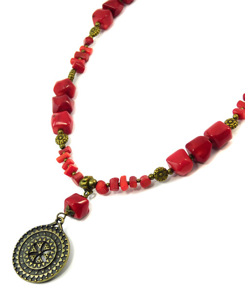 Necklace "Obelisk" Coral