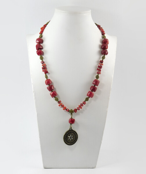 Necklace "Obelisk" Coral