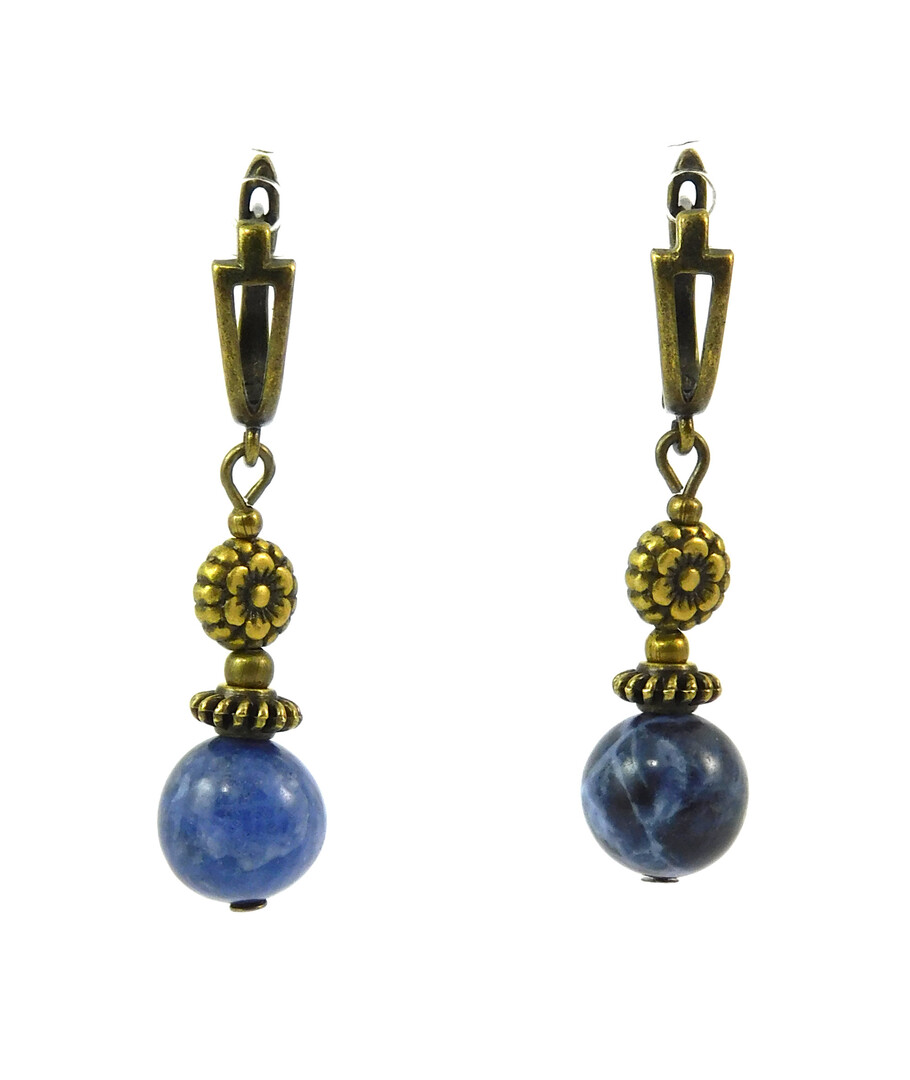 Earrings "Jeans", Sodalite