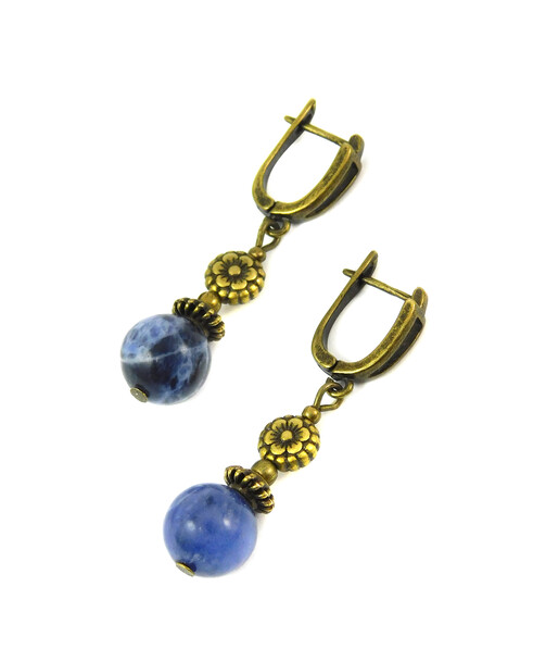 Earrings "Jeans", Sodalite