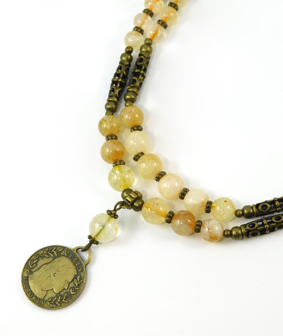 Necklace "Madrid", Citrine