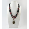 &quot;Elodi&quot; necklace, rubellite, shungite