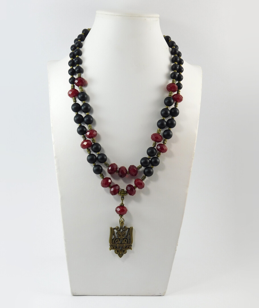 "Elodi" necklace, rubellite, shungite