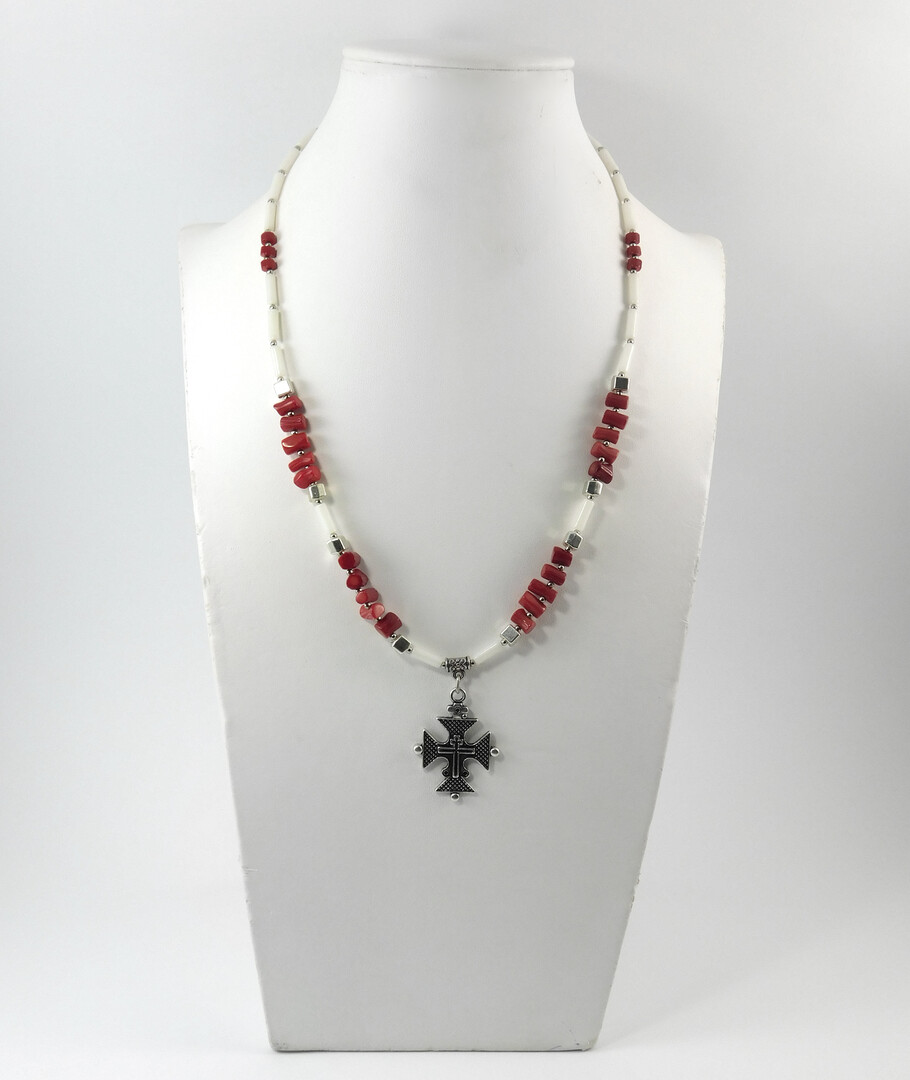 Necklace "Marisol", Coral