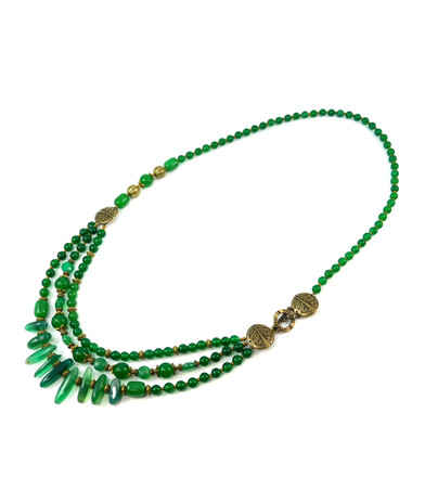 Necklace "Macadamia", Chrysoprase