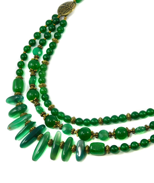 Necklace "Macadamia", Chrysoprase