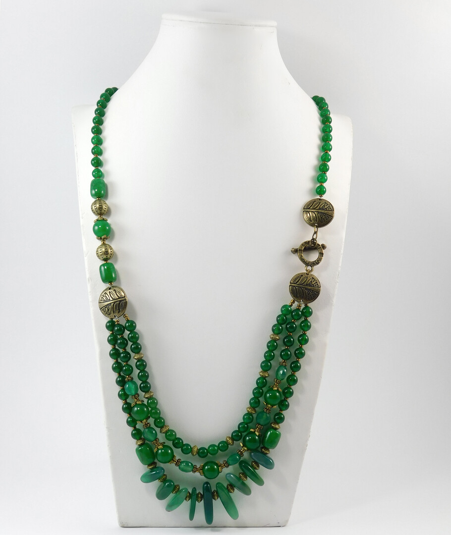 Necklace "Macadamia", Chrysoprase