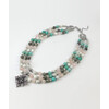 Necklace &quot;Hutsul Motifs&quot;, Amazonite, Caholong, Jasper, Rose Quartz