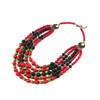 Necklace &quot;Red Virgin&quot;, Coral Press, Lava