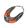 Necklace &quot;Vatra&quot;, Coral, Shungite, Hematite