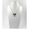 Necklace &quot;Bow&quot;, Pearls, Garnet, silver