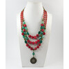 Necklace &quot;Folklore&quot;, Coral, Agate