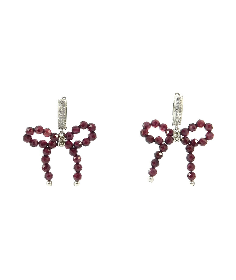 Earrings "Bow", Pomegranate