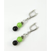 Earrings &quot;Palm&quot;, Onyx, Hawk&#039;s eye, Rock crystal