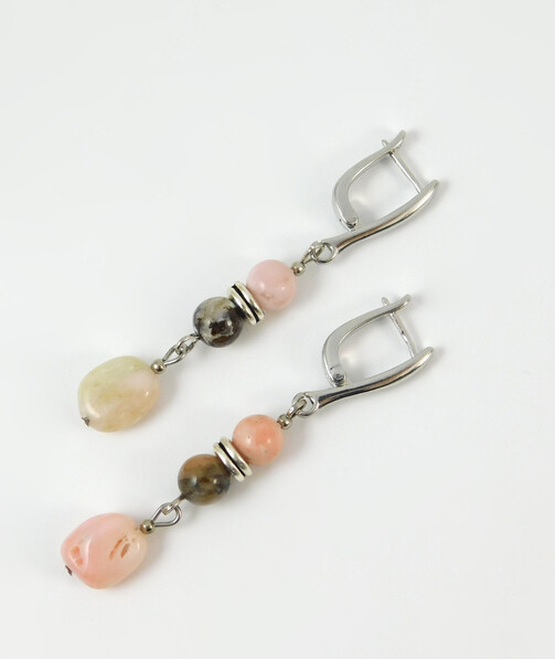 Earrings "Orbit", Opal