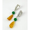 Earrings &quot;Volyn Treasures&quot; Amber, Chrysoprase