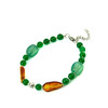 Bracelet &quot;Volyn Treasures&quot; Amber, chrysoprase, jade