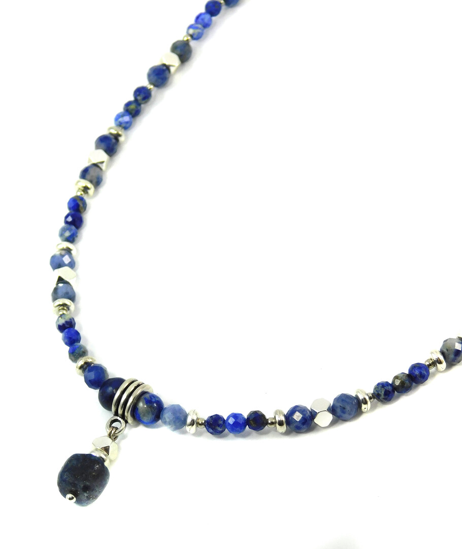 Necklace "Finland" Sodalite, Lapis lazuli