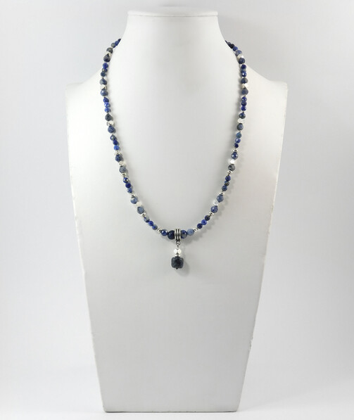 Necklace "Finland" Sodalite, Lapis lazuli