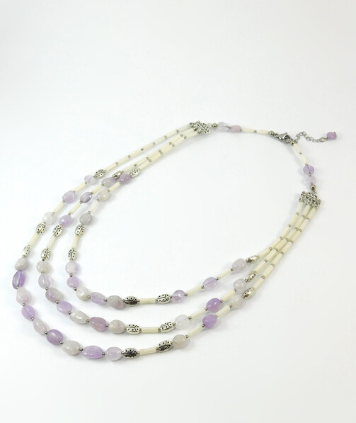 Necklace "Eternal beauty" White coral, Amethyst