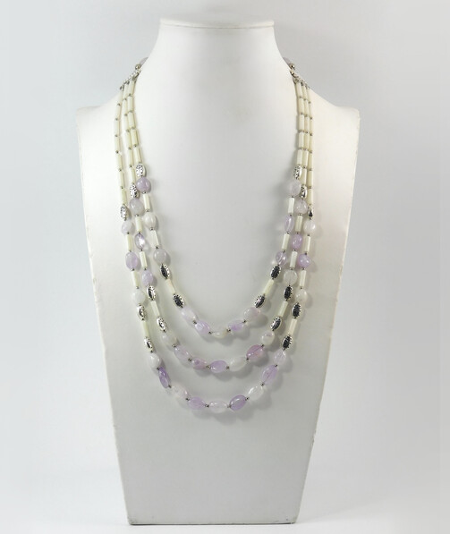 Necklace "Eternal beauty" White coral, Amethyst