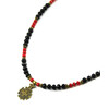 Necklace &quot;Prince of Darkness&quot;, Coral, Agate