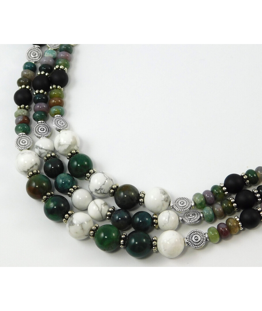 Necklace "Aiden" Shungite, Caholong, Jasper