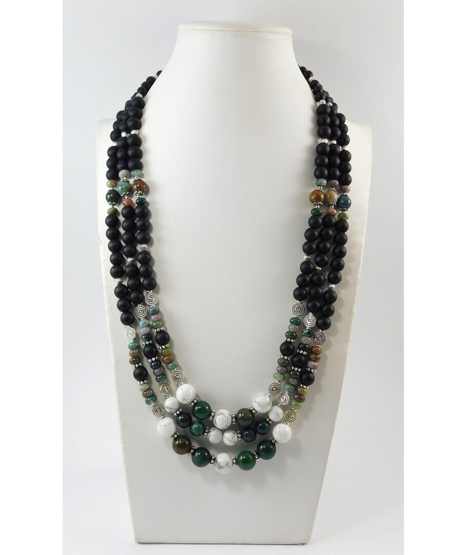 Necklace "Aiden" Shungite, Caholong, Jasper