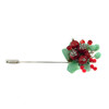 Brooch &quot;Berry&quot; Coral, Jade