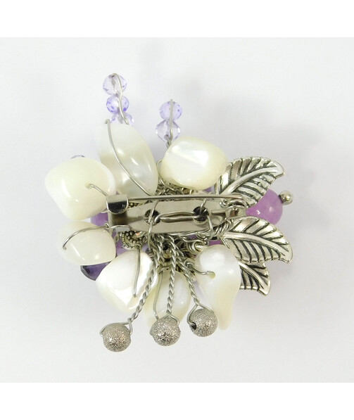 Brooch "Beret" Quartz, Mother of pearl