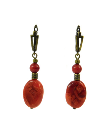 Earrings "Abel" Sponge coral