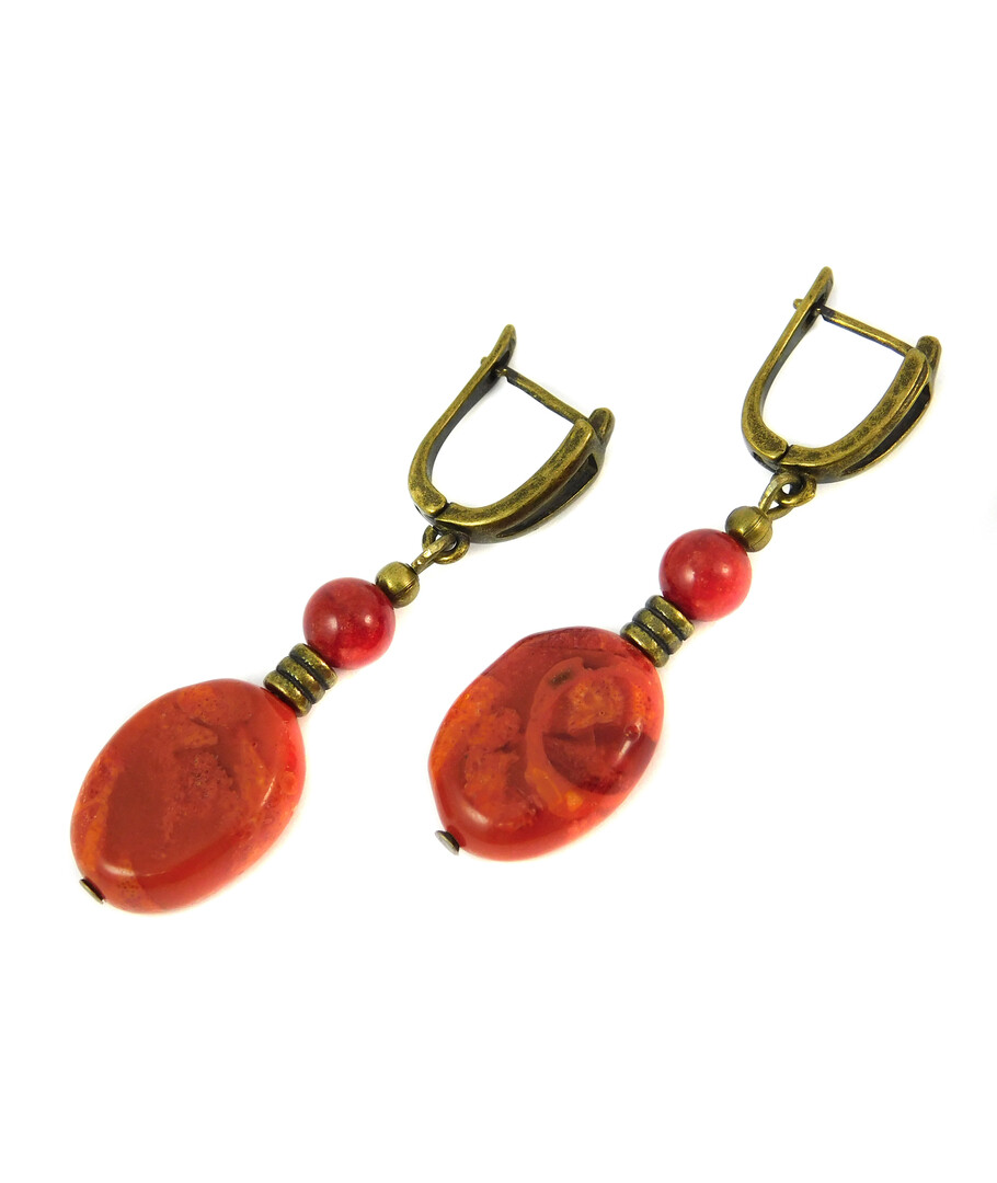 Earrings "Abel" Sponge coral