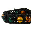 Bracelet &quot;Arrest&quot; Amber, Cat&#039;s eye, leather