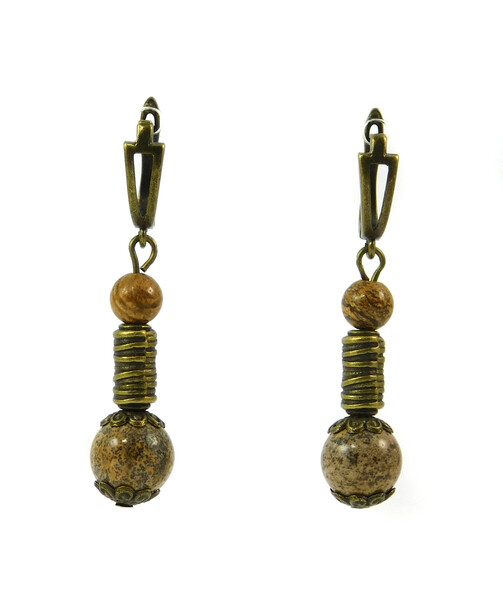 Earrings "Libyan Desert" Jasper