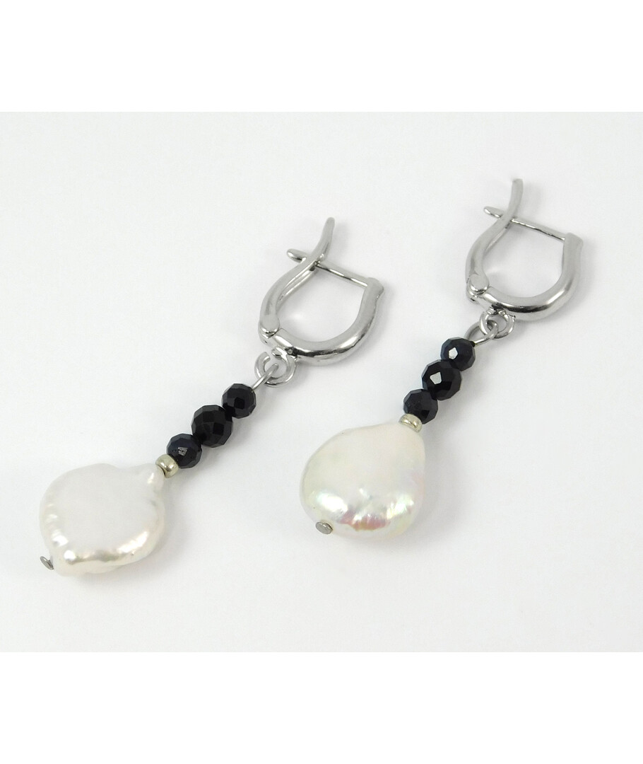 Earrings "Prima Donna" Pearls, Sapphire, Tourmaline