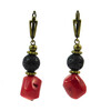 Earrings &quot;Treasures of Slavs&quot; Coral, Lava