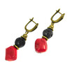 Earrings &quot;Treasures of Slavs&quot; Coral, Lava