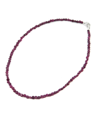 Exclusive ruby ​​necklace, silver