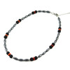 Necklace &quot;Lava&quot; Coral, Shungite, Hematite