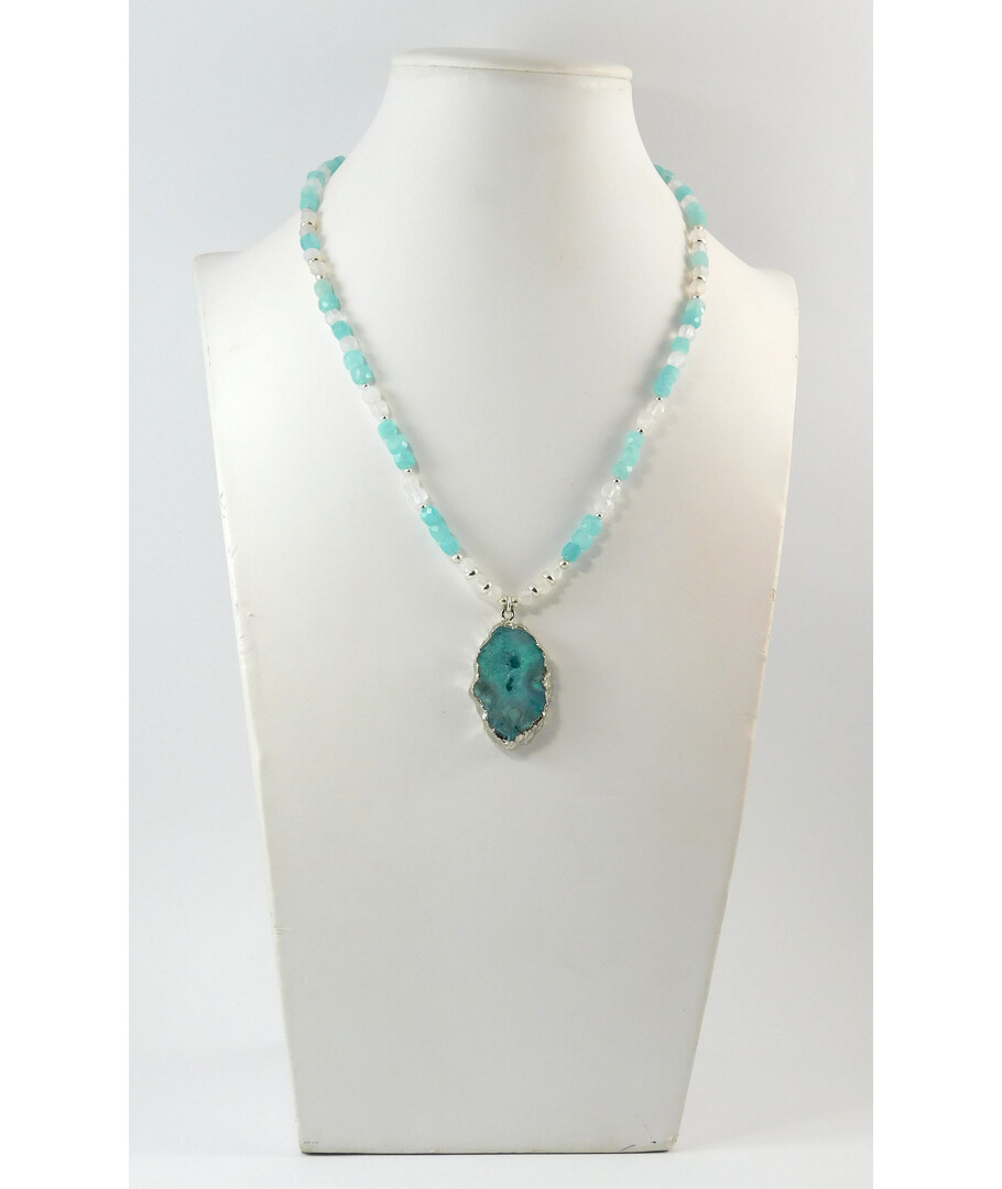 Necklace "Atlantis" Amazonite, Adular, silver