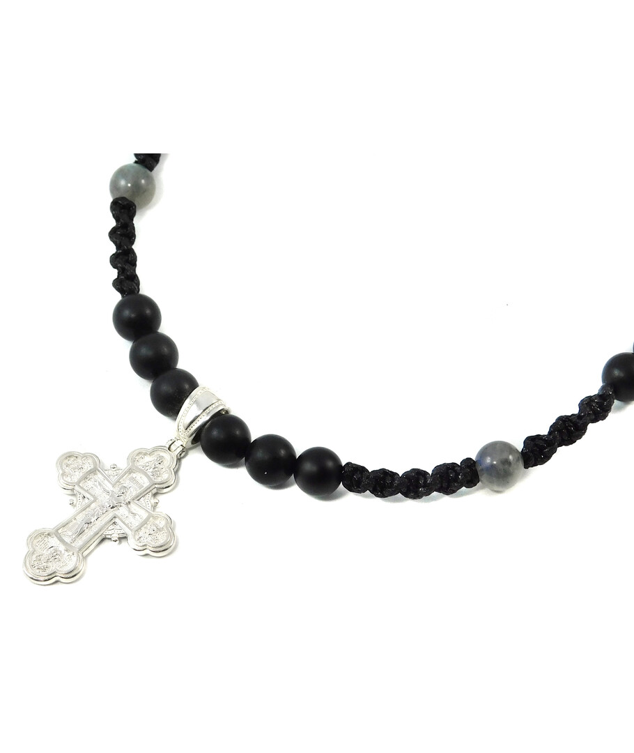 Necklace "Archangel" natural Shungite, Labrador, silver