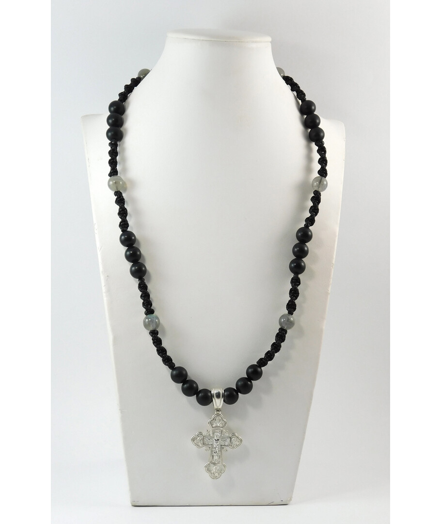 Necklace "Archangel" natural Shungite, Labrador, silver