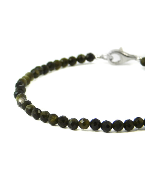 Exclusive Obsidian bracelet, silver