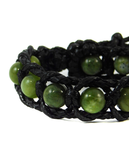 Bracelet "Arrest" Jadeite, leather