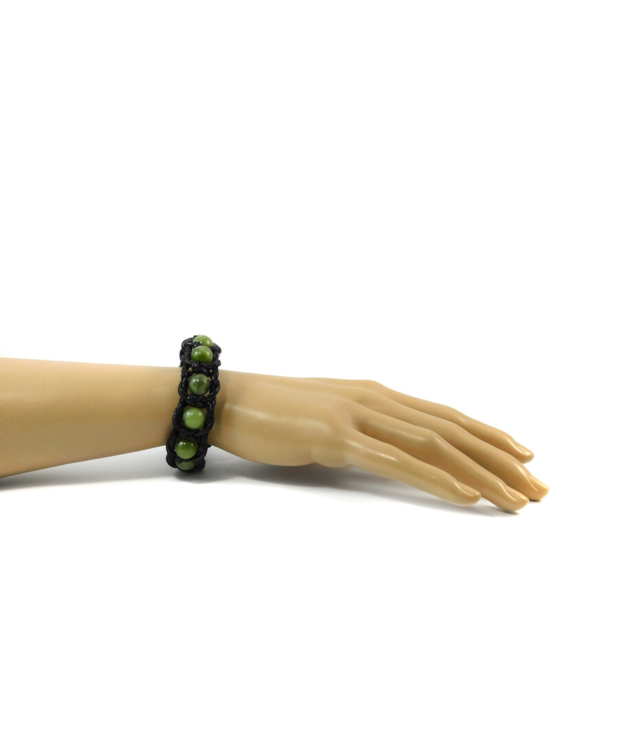 Bracelet "Arrest" Jadeite, leather